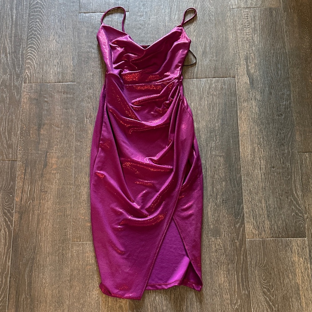 Windsor Fuchsia Draped Midi Dress